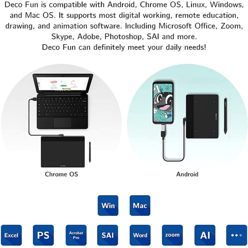 Графический планшет XP-Pen  Deco Fun XS_BK