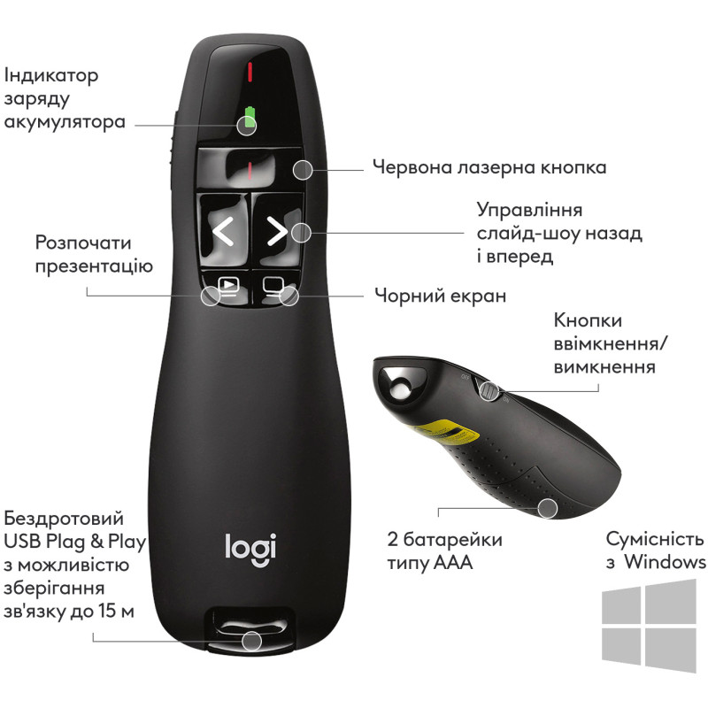 Logitech Wireless Presenter R400 (910-001356)
