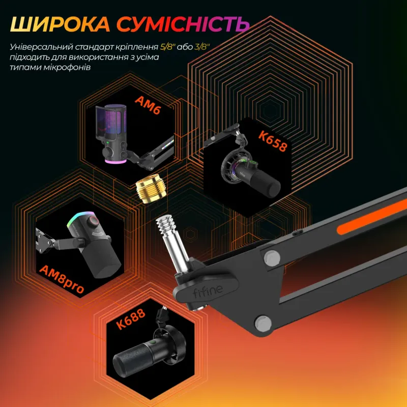 Аксесуар для мікрофону Fifine BM38 Black RGB