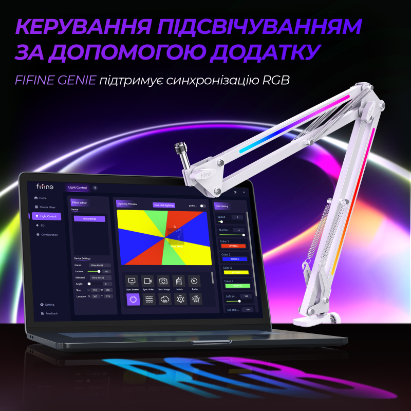 Аксесуар для мікрофону Fifine BM38 White RGB