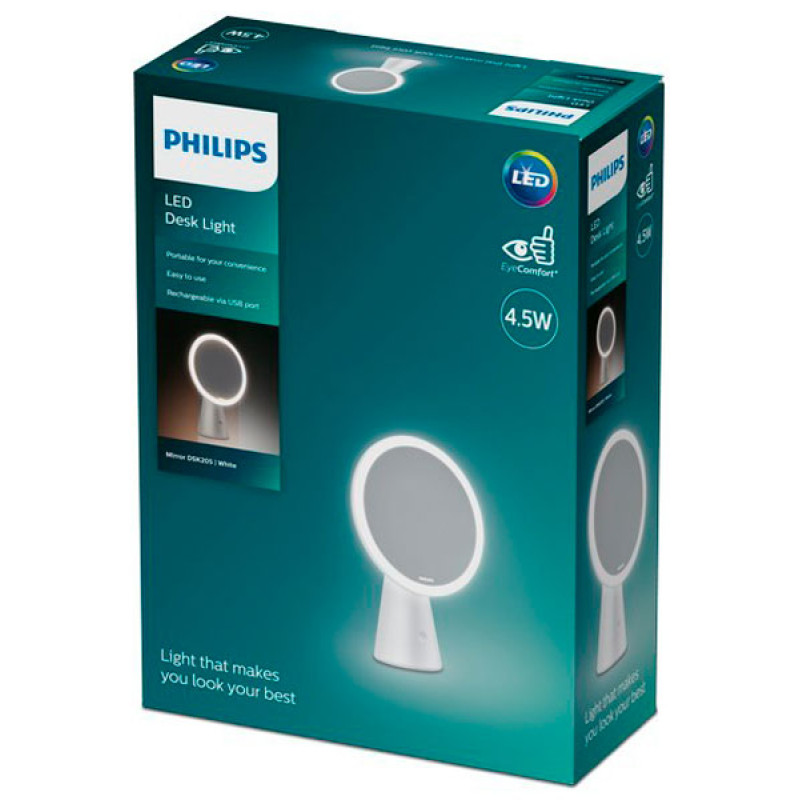 Зеркало  косметическое Philips Дзеркало косметичне Mirror 4.5w, 5000/4000/3000K, USB, білий (929003195007)