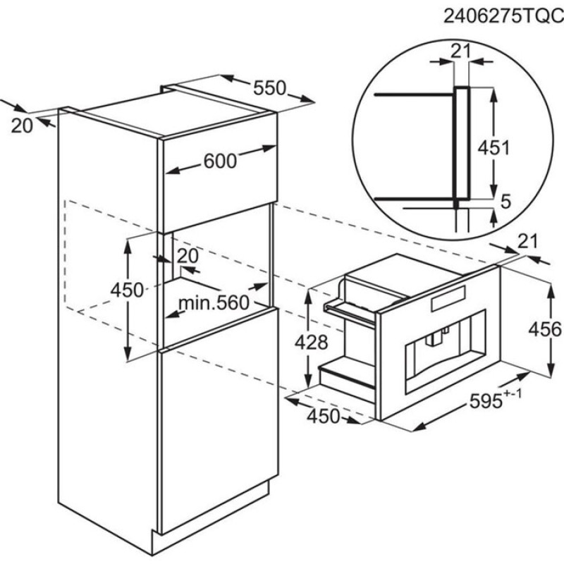 Кофемашина встроенная AEG TC8NK7B
