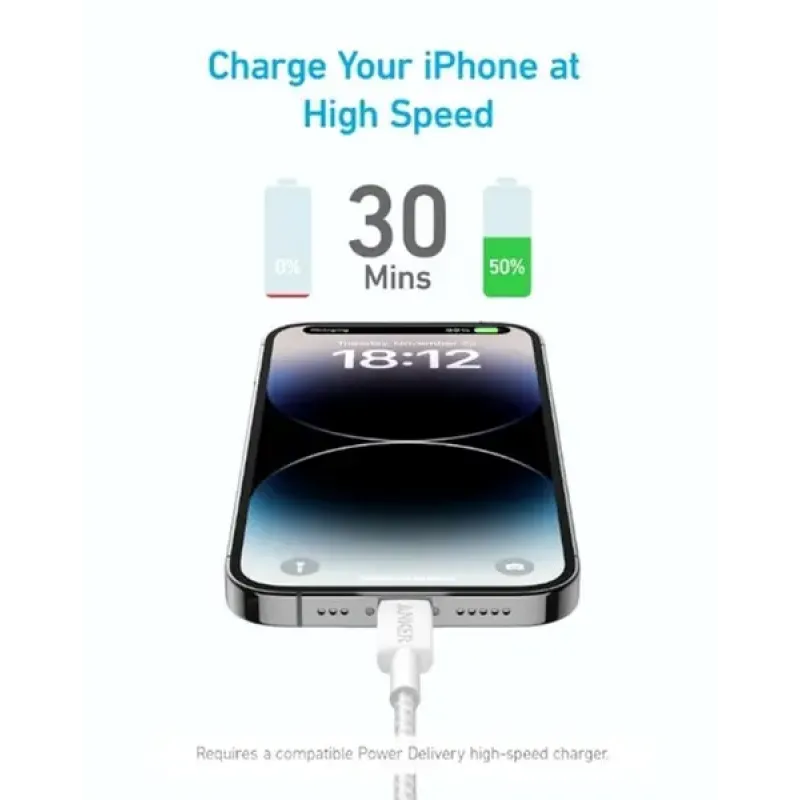 Anker USB-C to Lightning 1.8m White (A81B6H21)