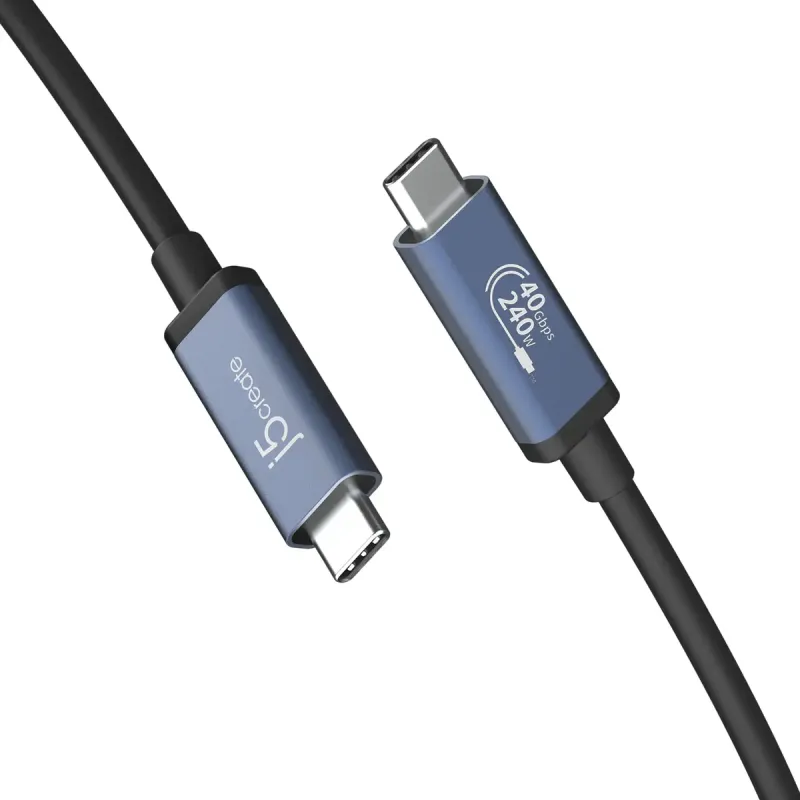 j5create USB4 40Gbps USB Type-C to USB Type-C 240W 0.8m Black (JUC29L08-N)