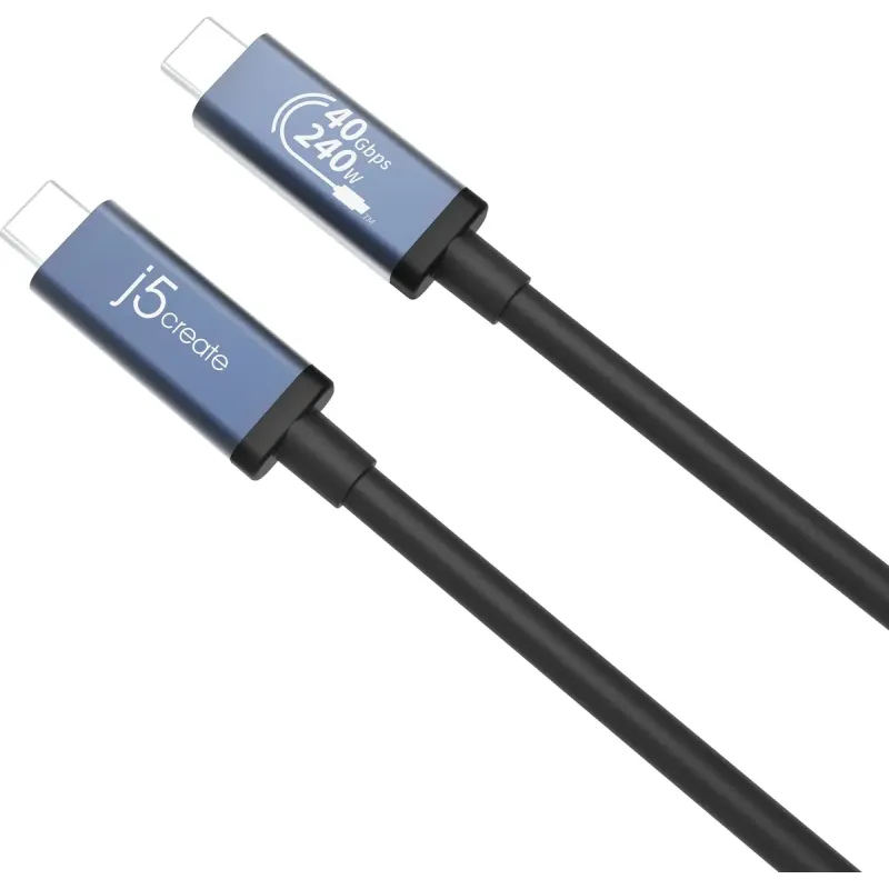 j5create USB4 40Gbps USB Type-C to USB Type-C 240W 0.8m Black (JUC29L08-N)