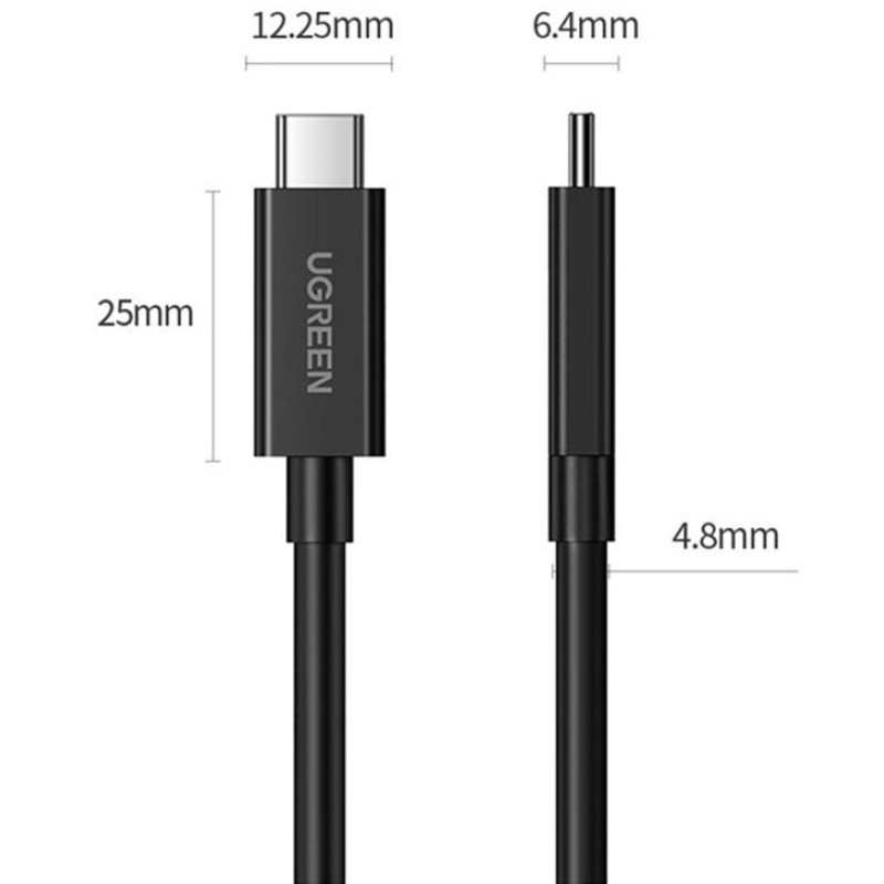 UGREEN US501 USB 4.0 Type-C to USB Type-C 0.8m Black (30389)