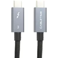 PowerPlant Thunderbolt 3 USB-C - USB-C 40Gbps 100W 2m Black (CA913343)