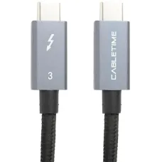PowerPlant Thunderbolt 3 USB-C - USB-C 40Gbps 100W 2m Black (CA913343)