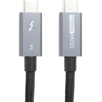 PowerPlant Thunderbolt 3 USB-C - USB-C 40Gbps 100W 1m Black (CA913336)