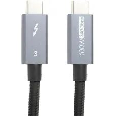 PowerPlant Thunderbolt 3 USB-C - USB-C 40Gbps 100W 1m Black (CA913336)