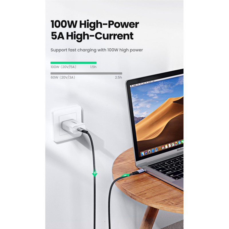 UGREEN US355 Type-C to Type-C 1m Black (80150)