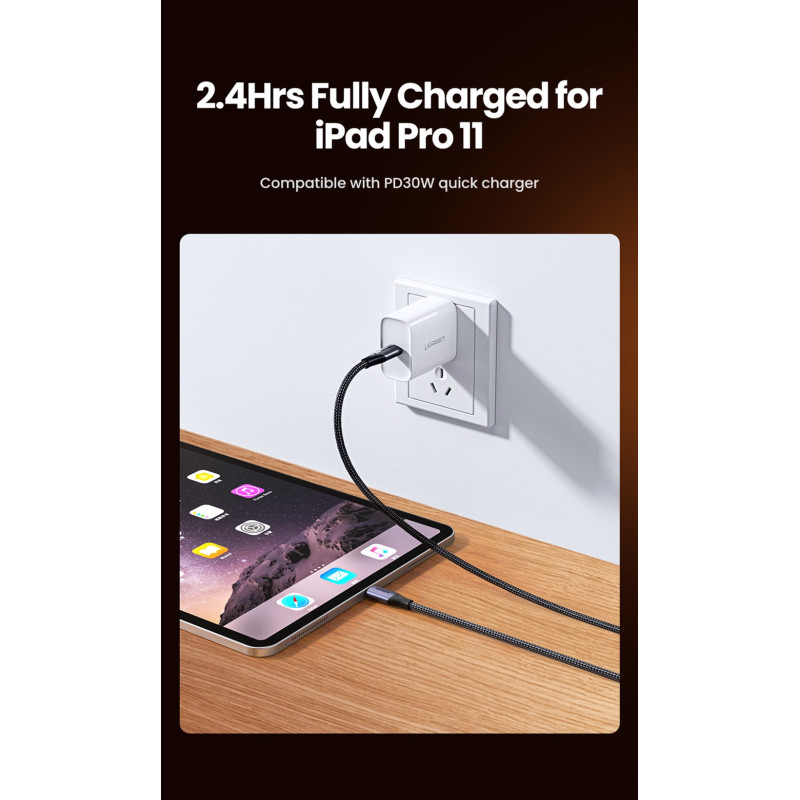 UGREEN US355 Type-C to Type-C 1m Black (80150)