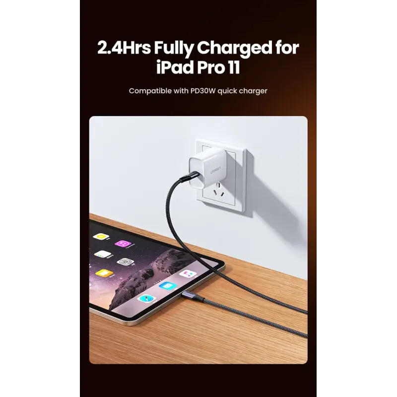 UGREEN US355 Type-C to Type-C 1m Black (80150)