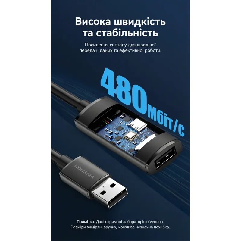 Vention USB 2.0 Type-A to USB Type-A 30m Active Black (CBKBT)