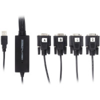 Viewcon USB 2.0 to 4хCOM 1.4m Black (VE671)