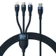 Baseus Flash USB-C - MicroUSB+Lightning+USB-C 100W 1.5m Blue (CASS030203)