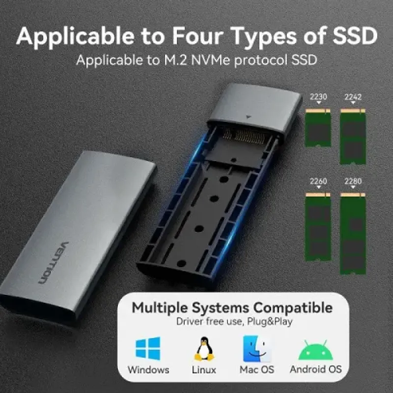 Карман для дисков Vention M.2 SSD to USB 3.2 (KPGH0)
