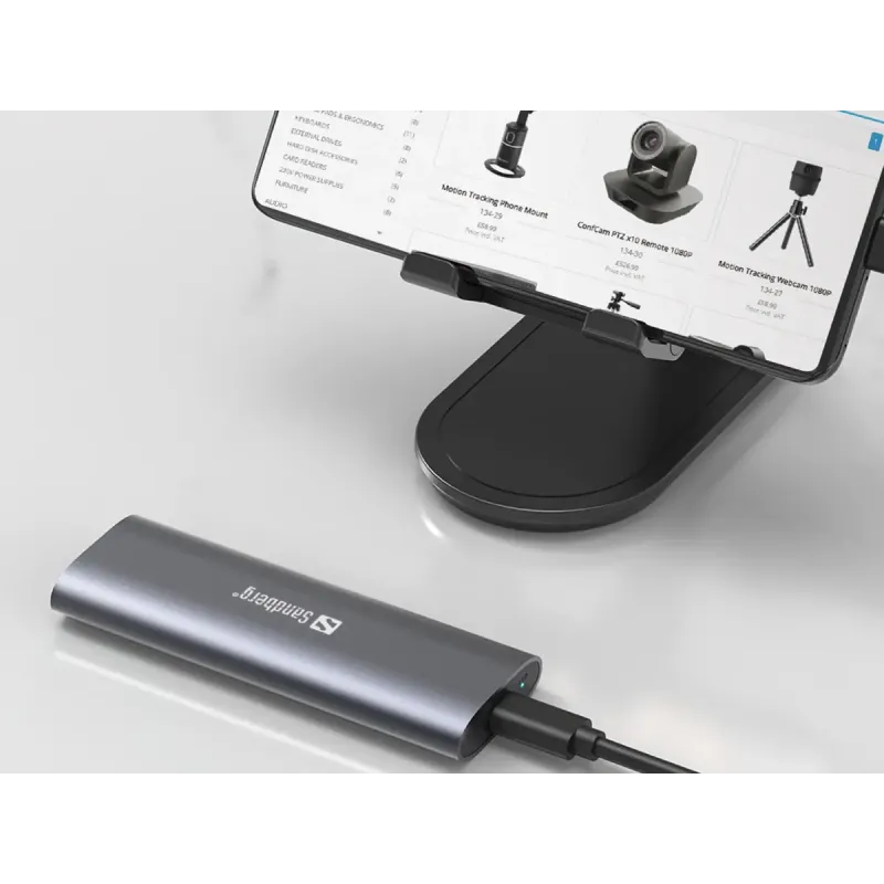 Карман для дисков Sandberg USB 3.2 Case for M.2+NVMe SSD (136-39)