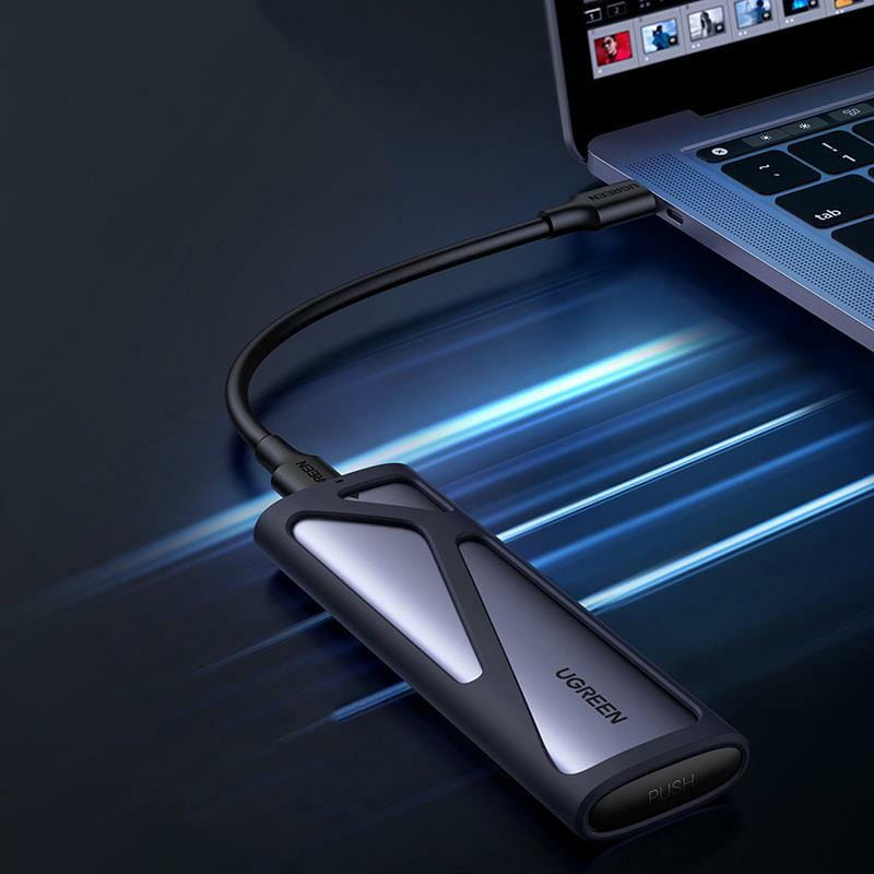 Карман для дисков UGREEN CM400 SATA/PCIe NVMe M.2 SSD to USB 3.2 Gray (90264)