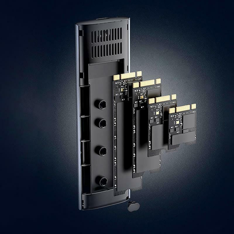 Карман для дисков UGREEN CM400 SATA/PCIe NVMe M.2 SSD to USB 3.2 Gray (90264)