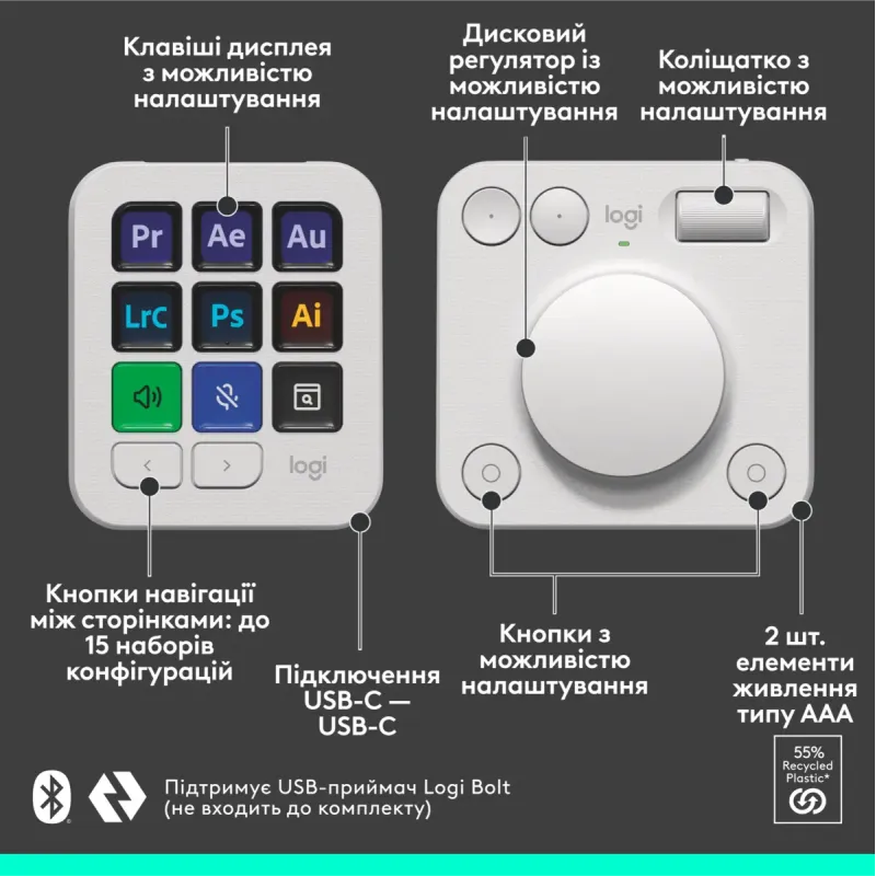 Logitech MX Creative Console Pale Grey (920-012932)