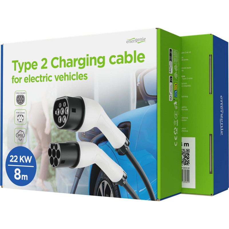 Зарядна станція для електромобіля EnerGenie EV-T2MF-11KW-4M