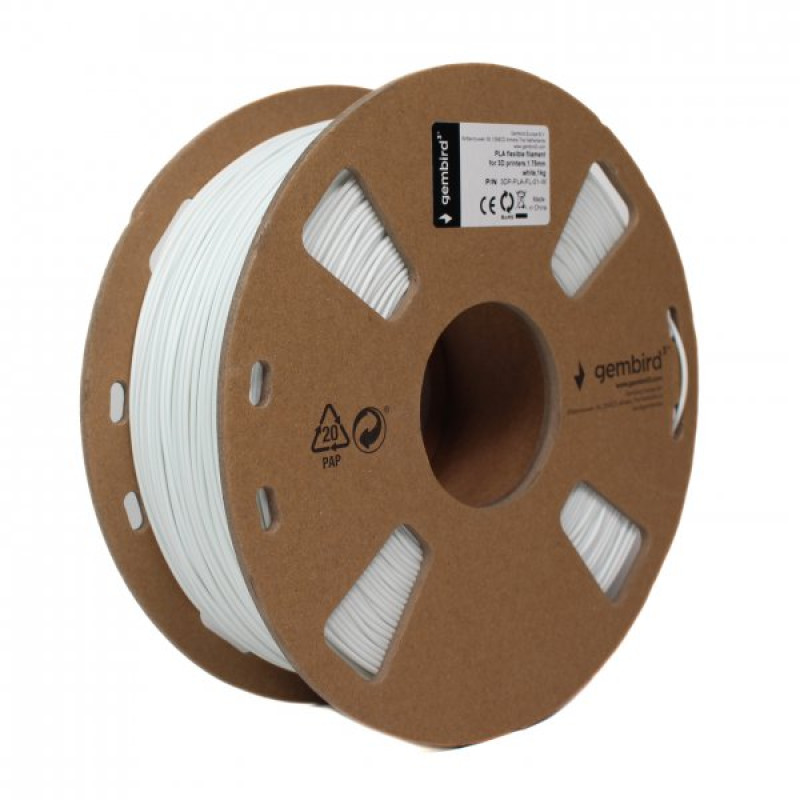 Филамент Gembird PLA 1.75mm White (3DP-PLA-FL-01-W)