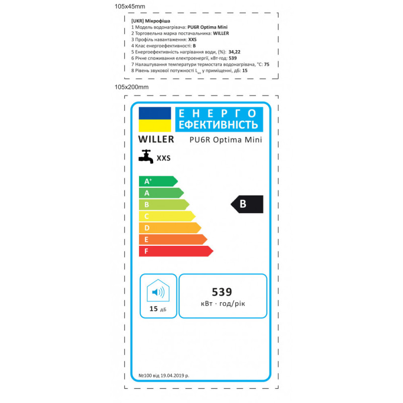 Водонагреватель WILLER PU6R Optima Mini