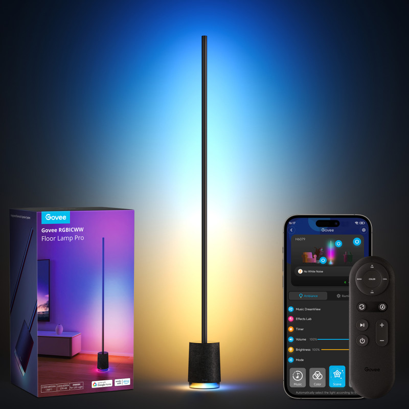 Торшер Govee H6079 RGBICWW Floor Lamp Pro Wi-Fi/Bluetooth Black (H6079312)
