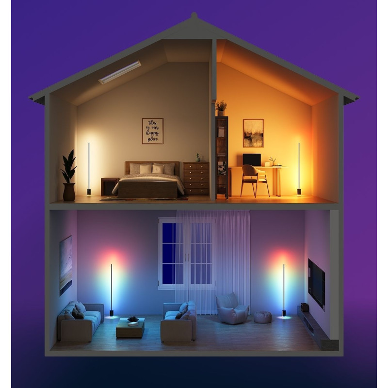Торшер Govee H607C Floor Lamp 2, 1725Lm, RGBICWW, WI-FI/Bluetooth, чорний (H607C311)