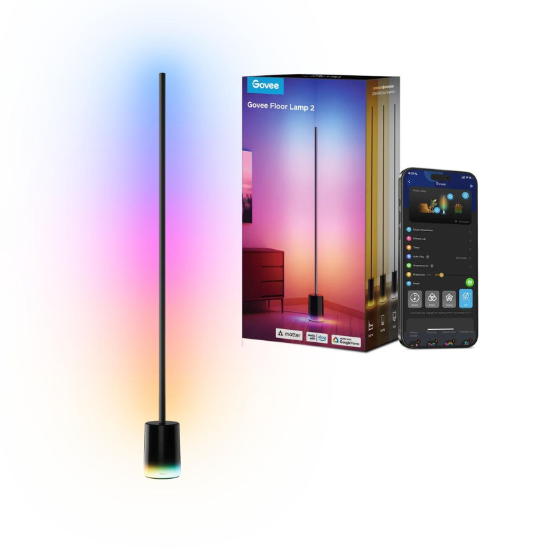 Торшер Govee H607C Floor Lamp 2, 1725Lm, RGBICWW, WI-FI/Bluetooth, чорний (H607C311)