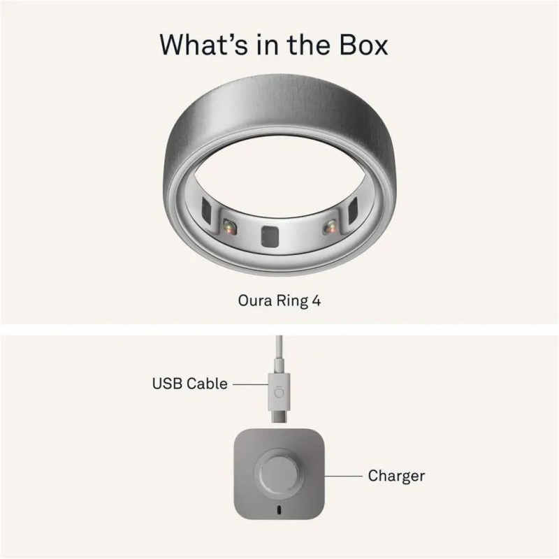 Смарт-кільце Oura Ring 4 Brushed Silver Size 10 (JZ90-54220-10)
