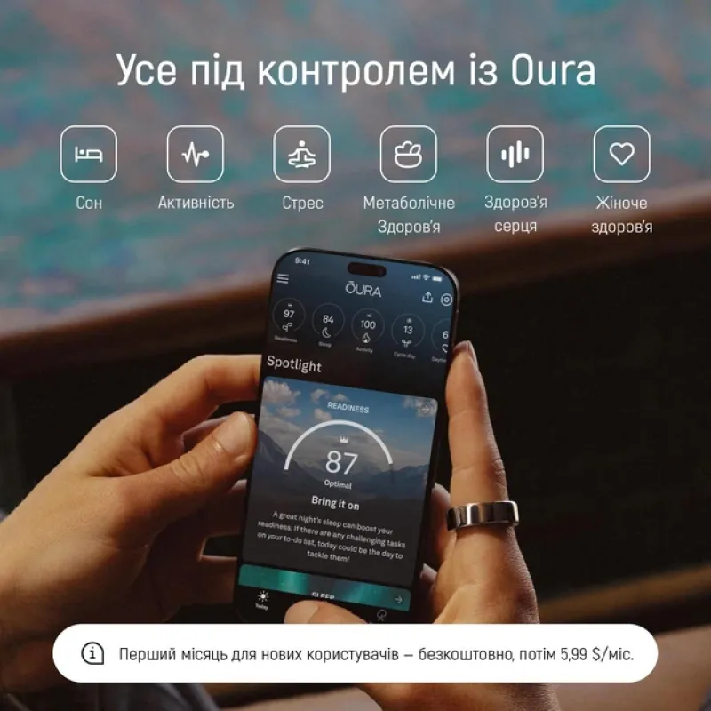 Смарт-кільце Oura Ring 4 Black Size 7 (JZ90-54144-07)