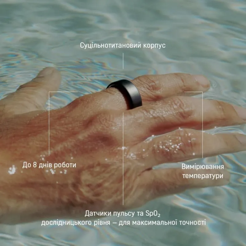 Смарт-кільце Oura Ring 4 Black Size 7 (JZ90-54144-07)