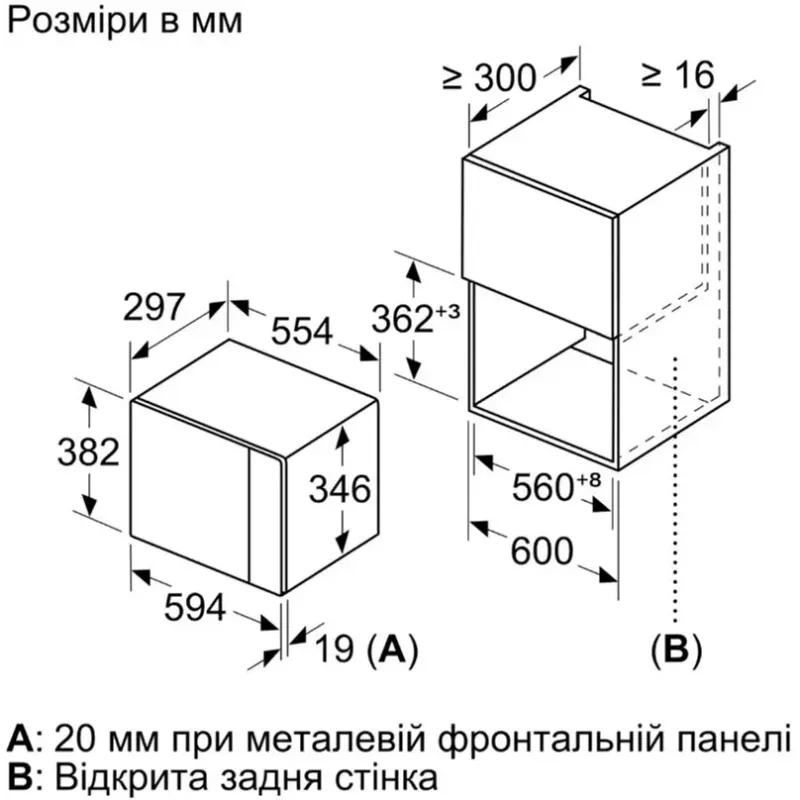 Вбудована мікрохвильова піч Bosch BFL524MW2