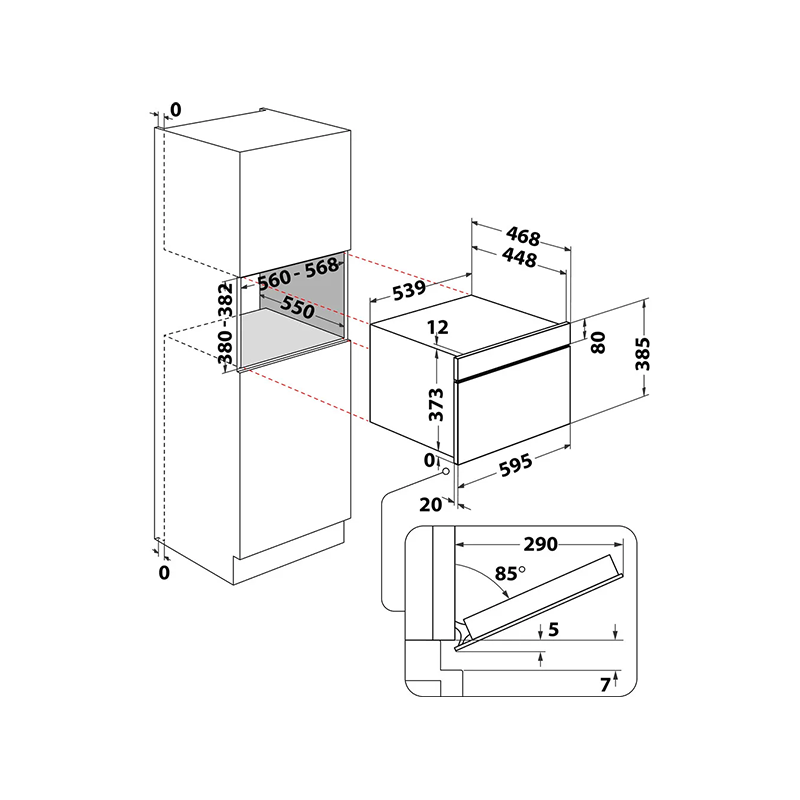 Встраиваемая микроволновая печь Whirlpool WMD7O4TX