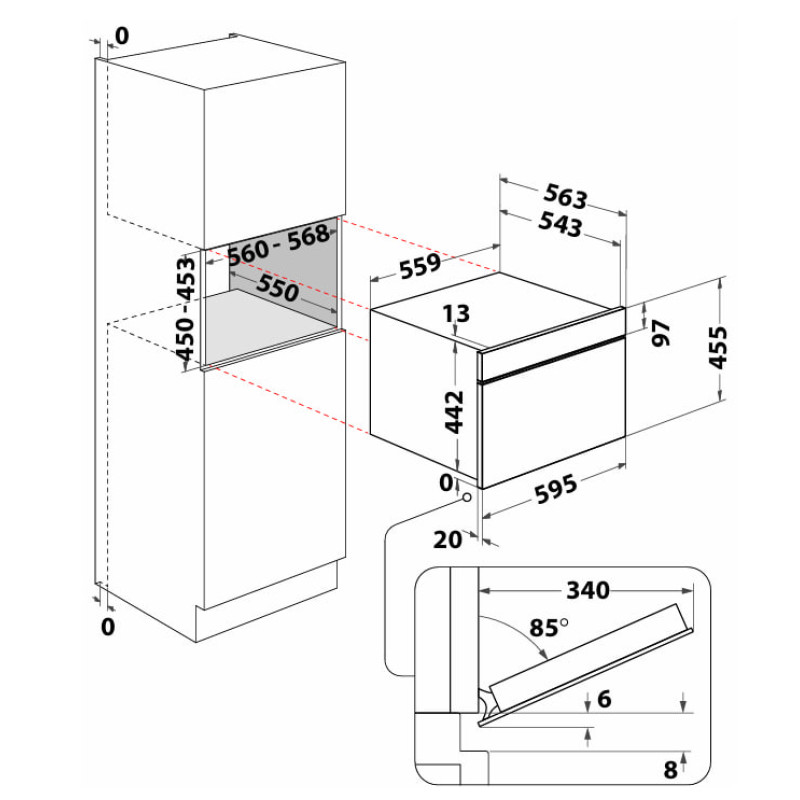 Встраиваемая микроволновая печь Whirlpool WCW9O7PHTSB