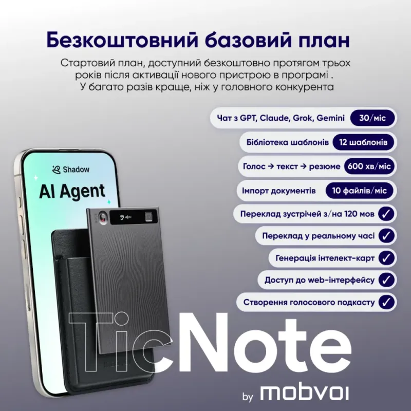 Mobvoi TicNote with IA Shadow 64GB Black (NE-79)