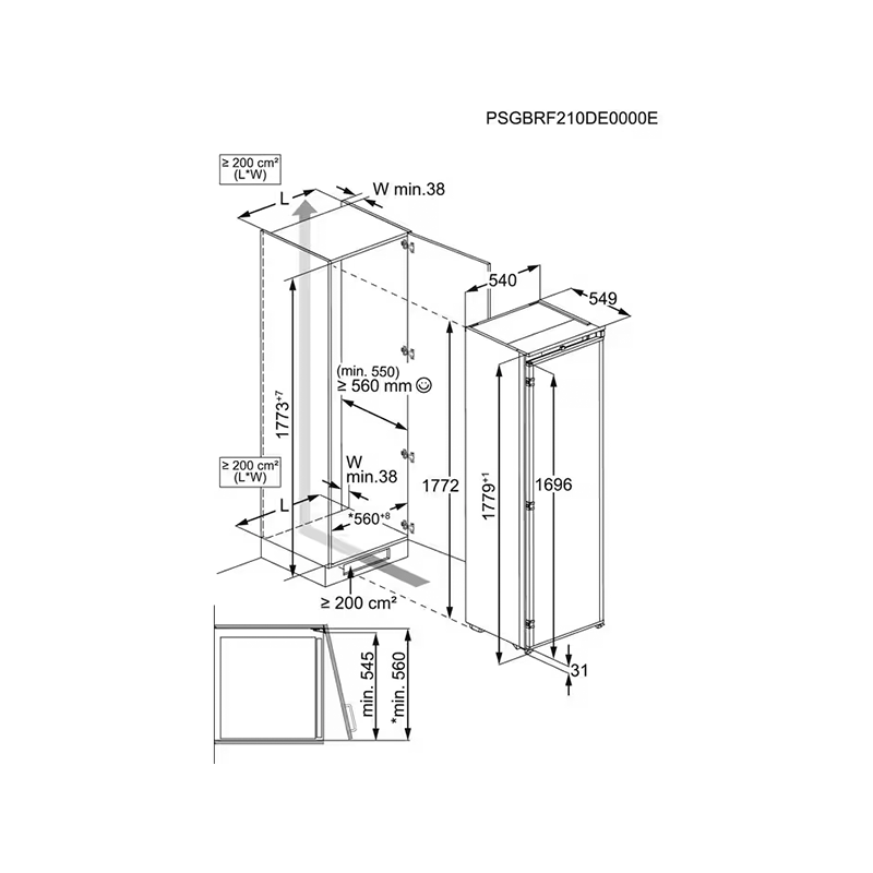 Встраиваемый холодильник Electrolux ERD6DE18S4