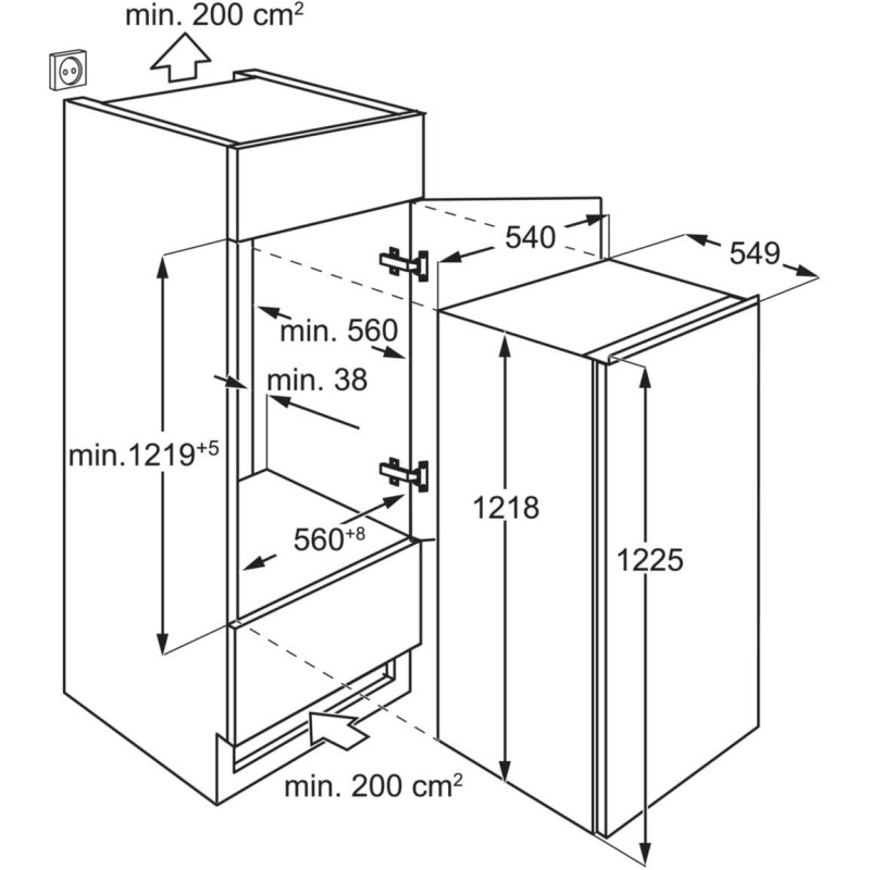 Встраиваемый холодильник Electrolux LFB3AE12S