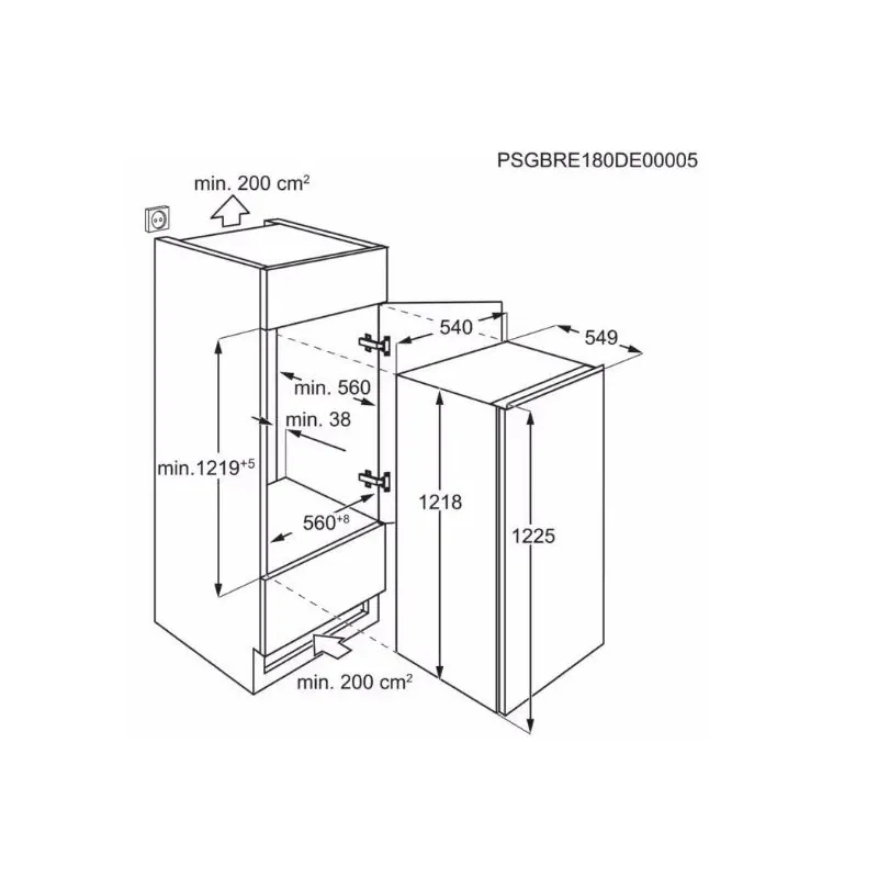 Встраиваемый холодильник Electrolux LRB3AE12S