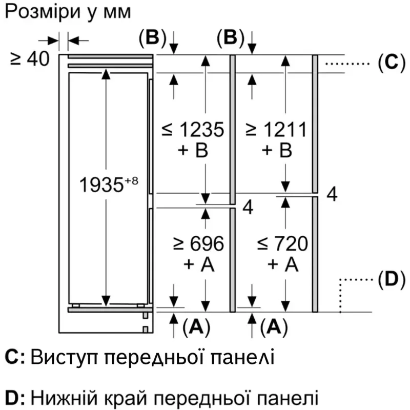 Вбудований холодильник Siemens KB96NADD0