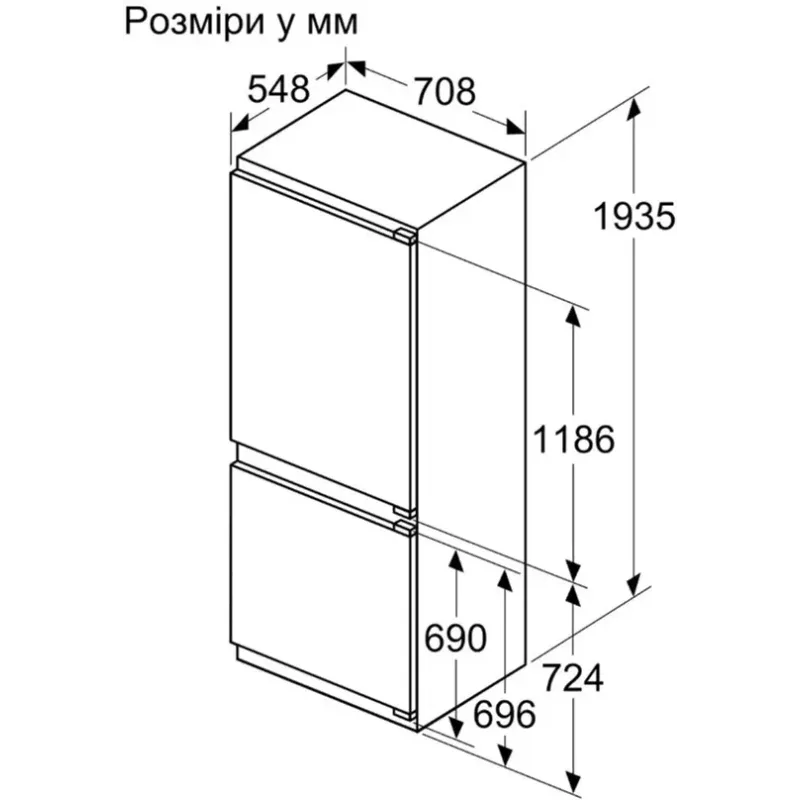 Вбудований холодильник Siemens KB96NADD0