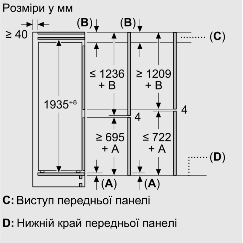 Встраиваемый холодильник Bosch KIN96VFD0