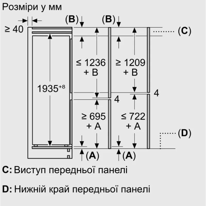 Встраиваемый холодильник Bosch KIN96VFD0