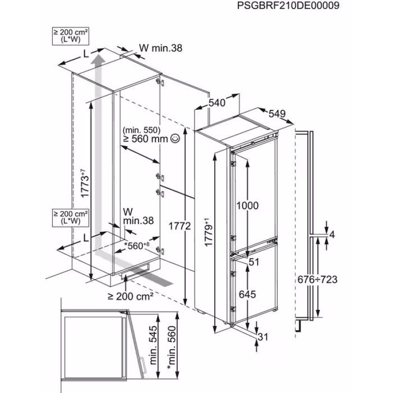 Вбудований холодильник Electrolux LNG7TE18S