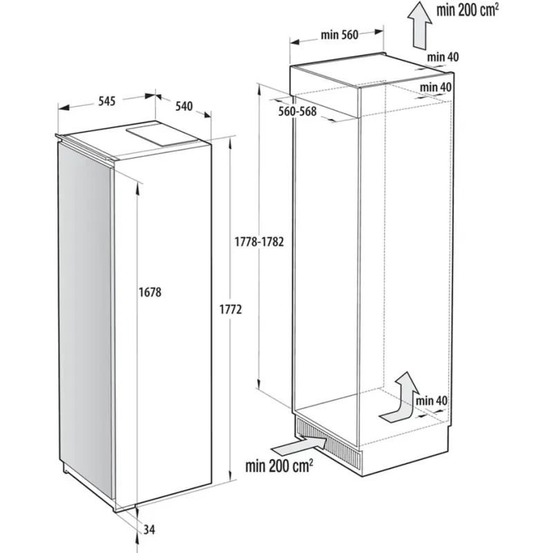 Встраиваемый холодильник Gorenje RI517E41WF