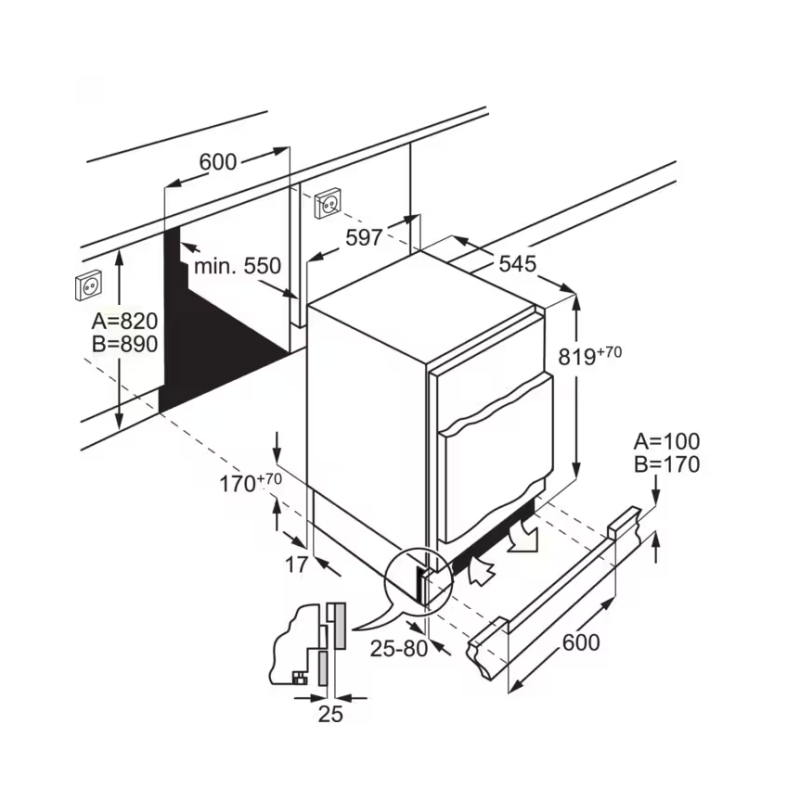 Встраиваемый холодильник AEG OSF6I82EF