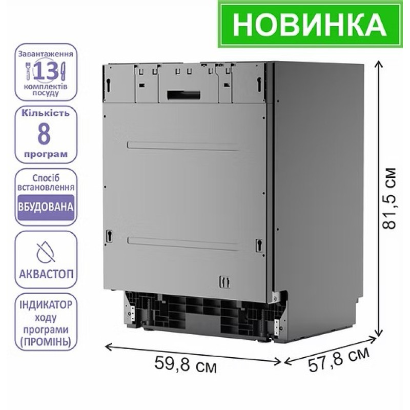 Встраиваемая посудомоечная машина PRIME Technics PDW 60138 RBI
