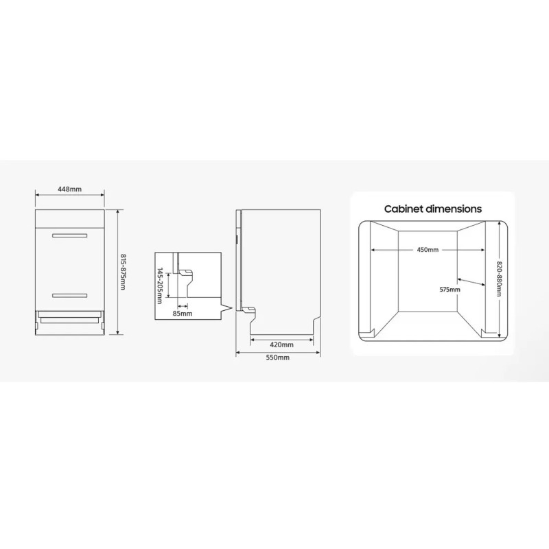 Встраиваемая посудомоечная машина Samsung DW50DG450B00UA